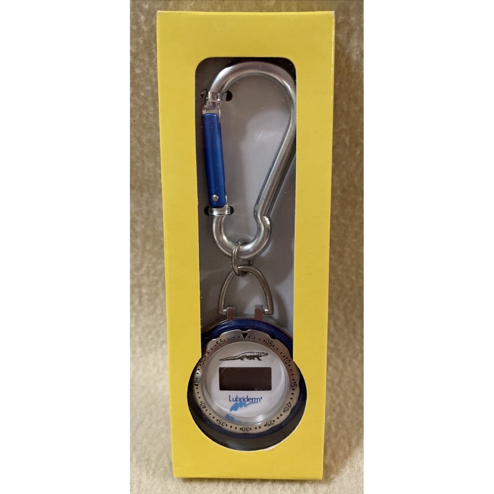 New in Box Promotional Lubriderm Digital Watch FOB Keychain Carabiner
